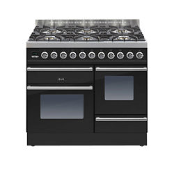 ILVE Roma PTW1006E3 Dual Fuel Freestanding Range Cooker Gloss Black
